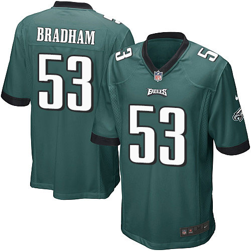 Men's Game Nigel Bradham Nike Jersey Midnight Green Home - #53 NFL Philadelphia Eagles